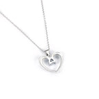 Heart-Shaped Pendant with Diamonds for Women Necklace