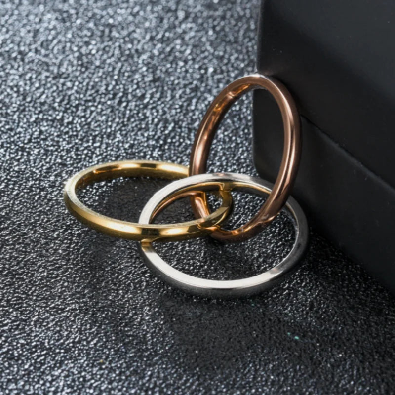Tri-Color Interlocking Trinity Ring
