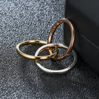 Tri-Color Interlocking Trinity Ring