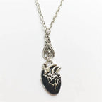 Gothic Vampire Bat Bloody Heart Pendant Necklace