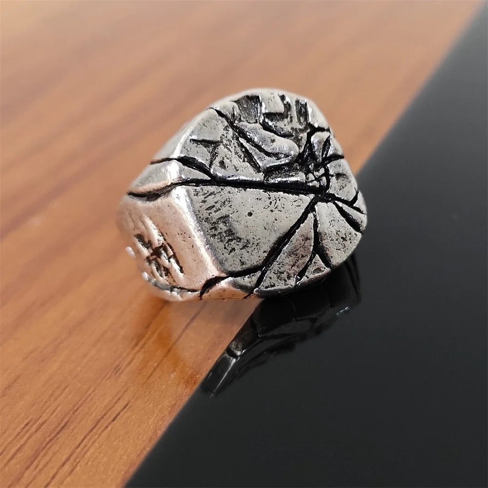 Vintage Cracked Rock Alloy Retro Men Ring