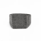 Solid Masculine Titanium Steel Vintage Square Ring for Men