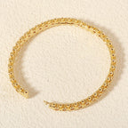 Elegant Gold Copper Zirconia Opening Women's Bracelet