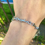 Gothic Punk Barbed Wire Little Thorns Iron Chain Necklace/Bracelet/Earrings