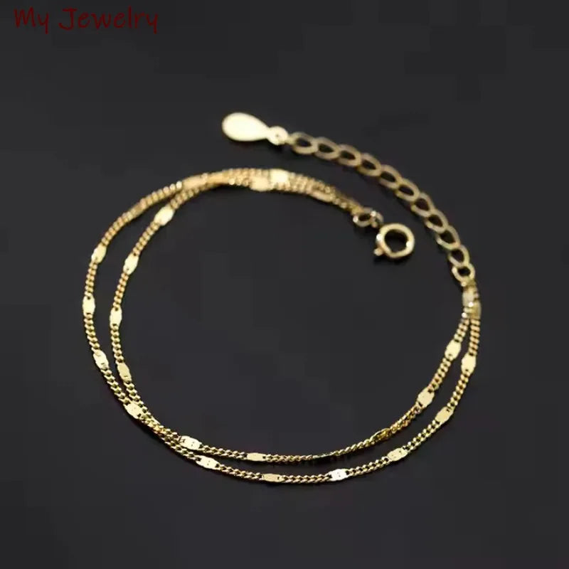 Double Layer Chain Link Bracelets for Women