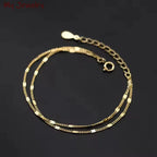 Double Layer Chain Link Bracelets for Women