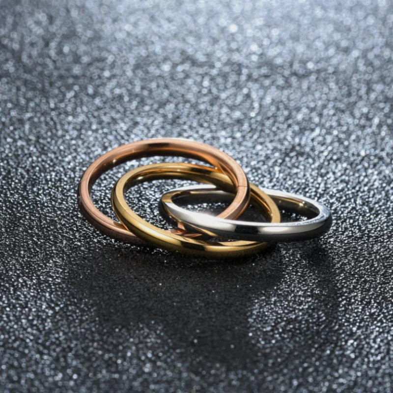 Tri-Color Interlocking Trinity Ring