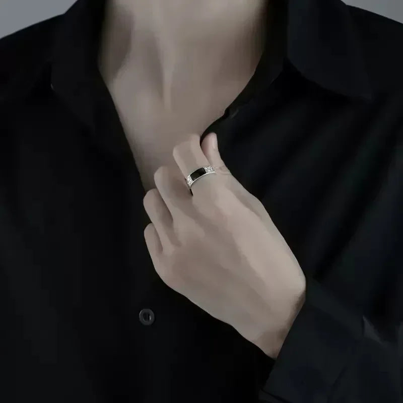 Vintage Dragon Pattern Titanium Steel Hip Hop Ring