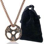 Men's Dumbbell and Steering Wheel Pendant Necklace