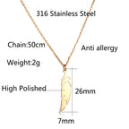 18K Feather Women's Delicate Collarbone Necklace