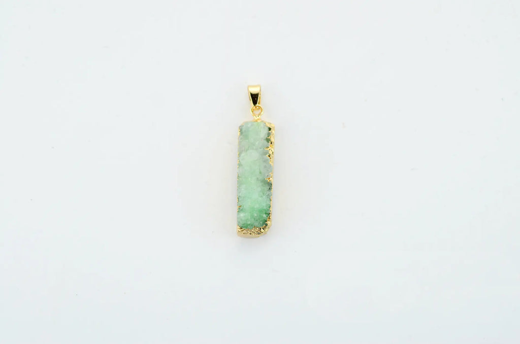 Natural Stone Pendant Rectangular Cluster Necklace