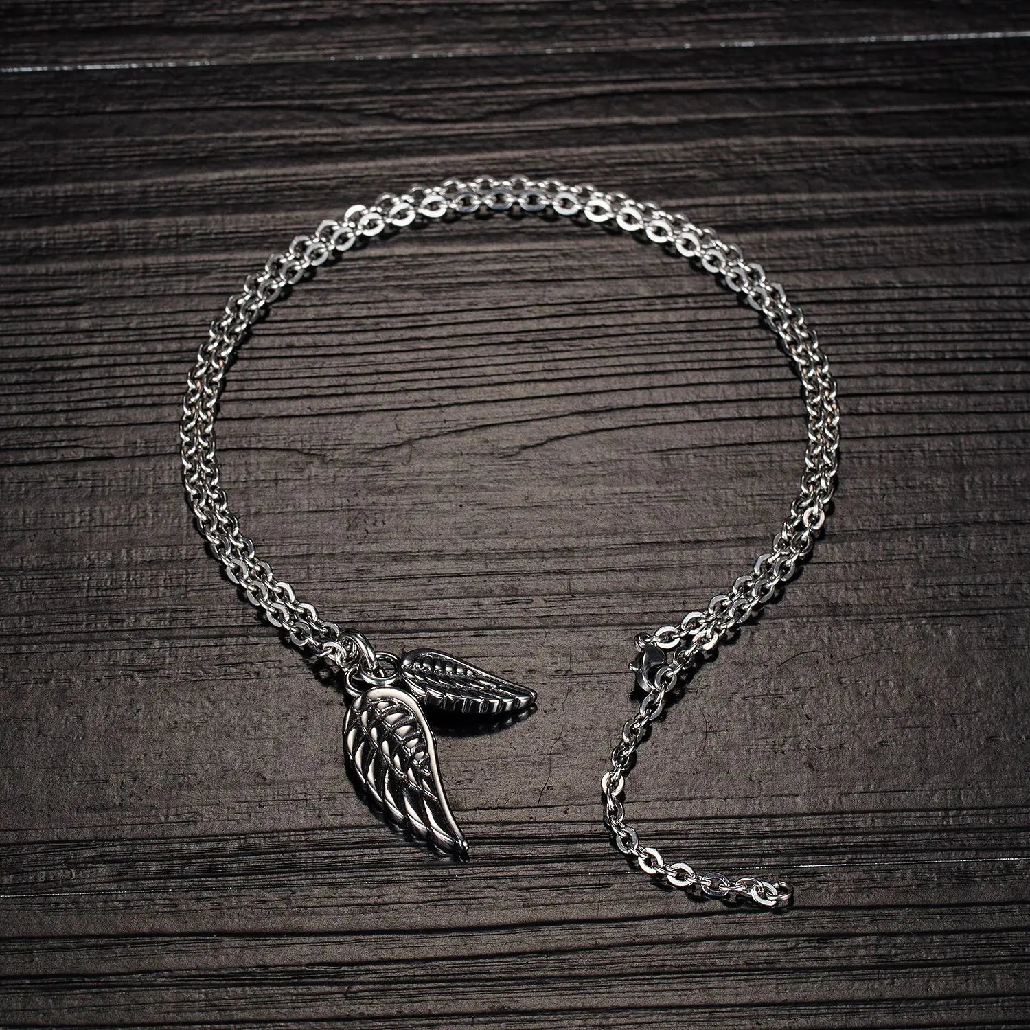 Men's Feather Necklace Angel Wing Pendant