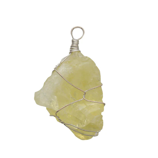 Natural Stone Pendant Necklace with Irregular Crystal