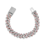 14mm Miami Cuban Link Zircon Rock Style Men's Bracelet