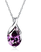 Crystal Purple Diamond Women's Pendant Necklace