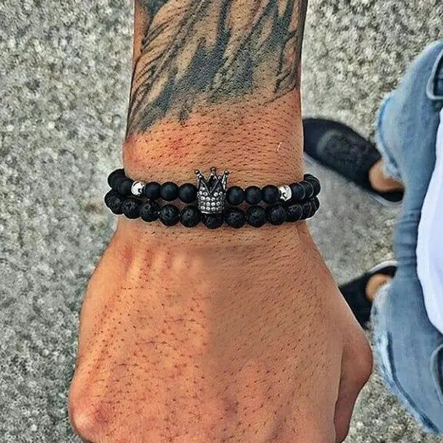 Handmade Zircon Beaded Men's Bracelet Sets