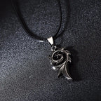Men's Punk Dragon Flame Pendant Necklace with Chain