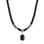 Men's Titanium Steel Black Letter Heart Engraved Necklace