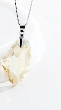Austrian Crystal Necklace with Wish Stone Pendant