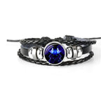 Zodiac Constellation Braided Leather Bracelet