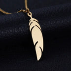 18K Feather Women's Delicate Collarbone Necklace