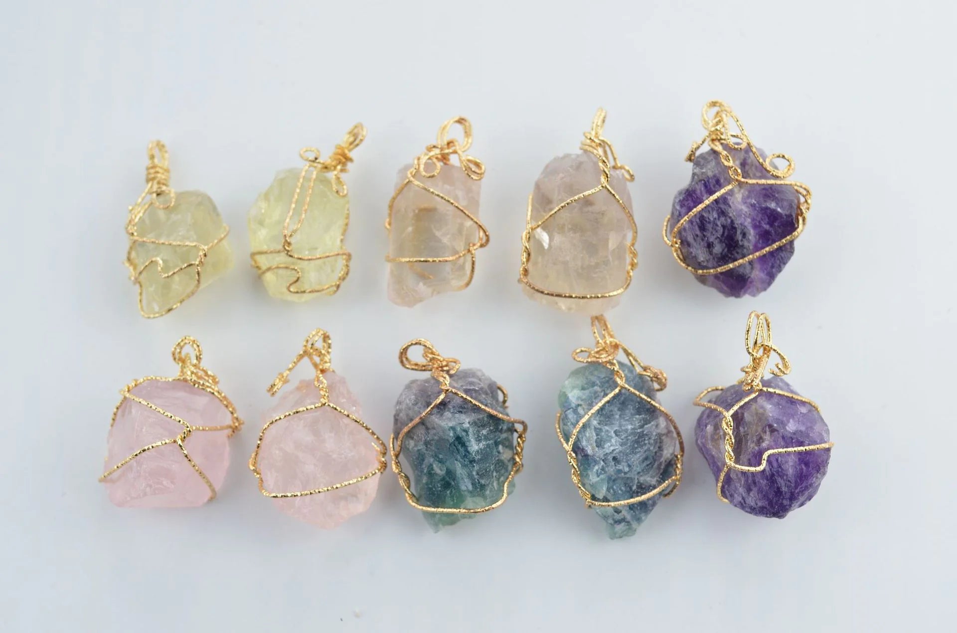 Natural Stone Pendant Necklace with Irregular Crystal