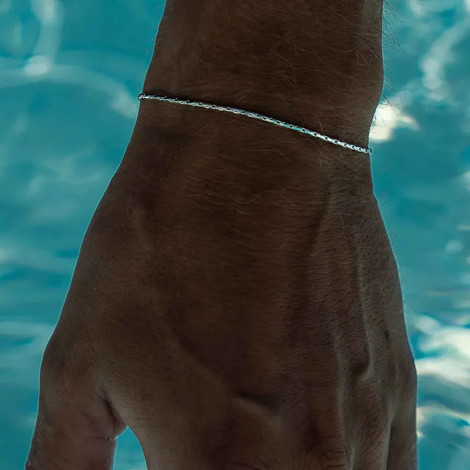 18k Minimalist Titanium Steel Men's Chain Bracelet