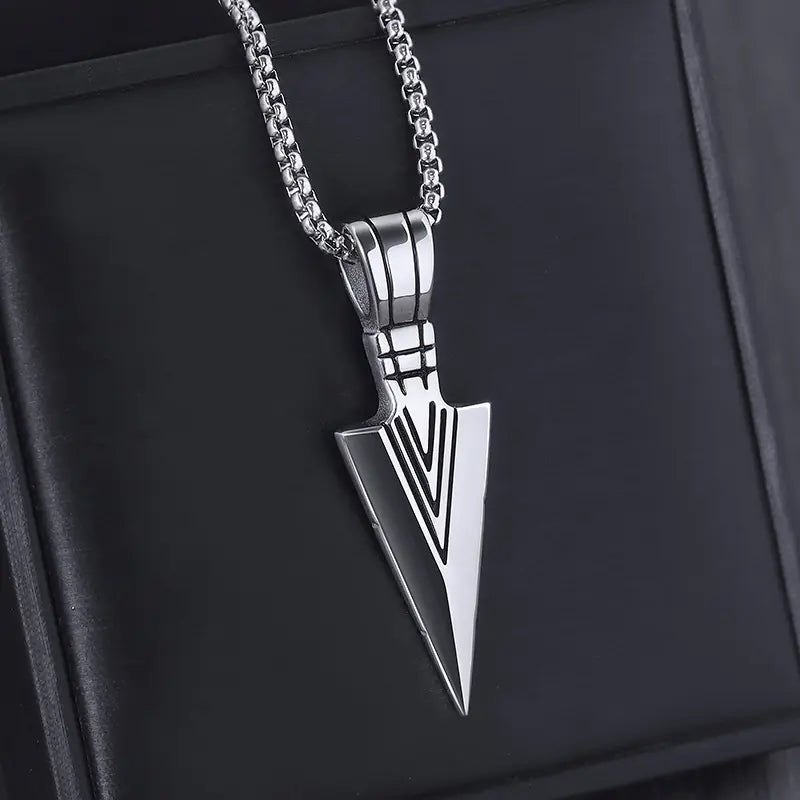 Men's Arrow Titanium Steel Necklace with Stainless Pendant