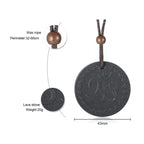 Black Round Energy Stone Pendant Necklace for Men