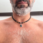 Men's Titanium Steel Black Letter Heart Engraved Necklace