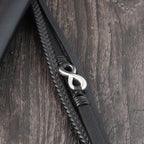Genuine Leather Braided Infinity Men's Bracelet
