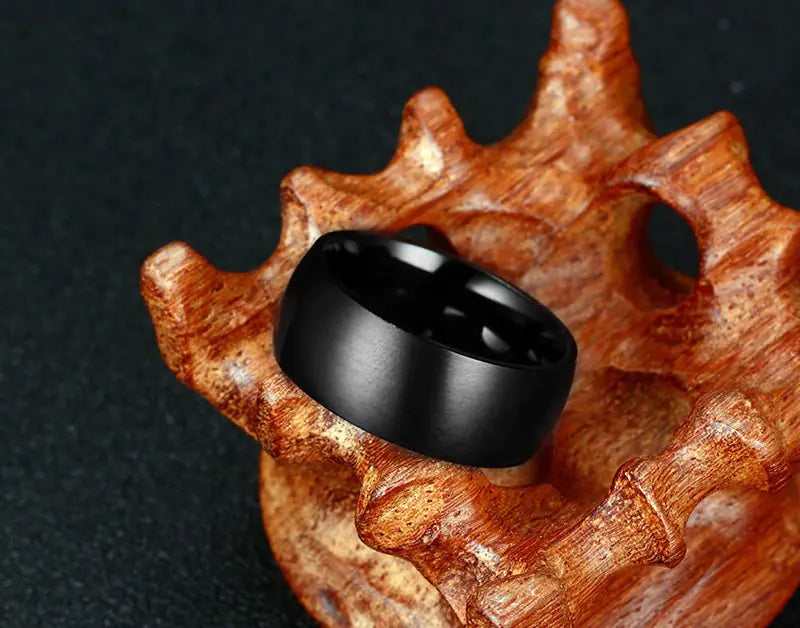 Classic Black Titanium Ring for Men