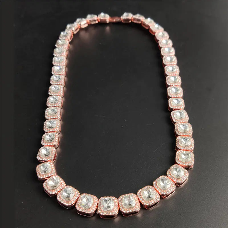 Hip Hop Men's Square Zirconia Pendant Necklace