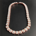 Hip Hop Men's Square Zirconia Pendant Necklace