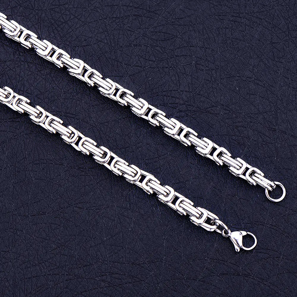 Men's Colorless Stainless Steel Hip Hop Necklace