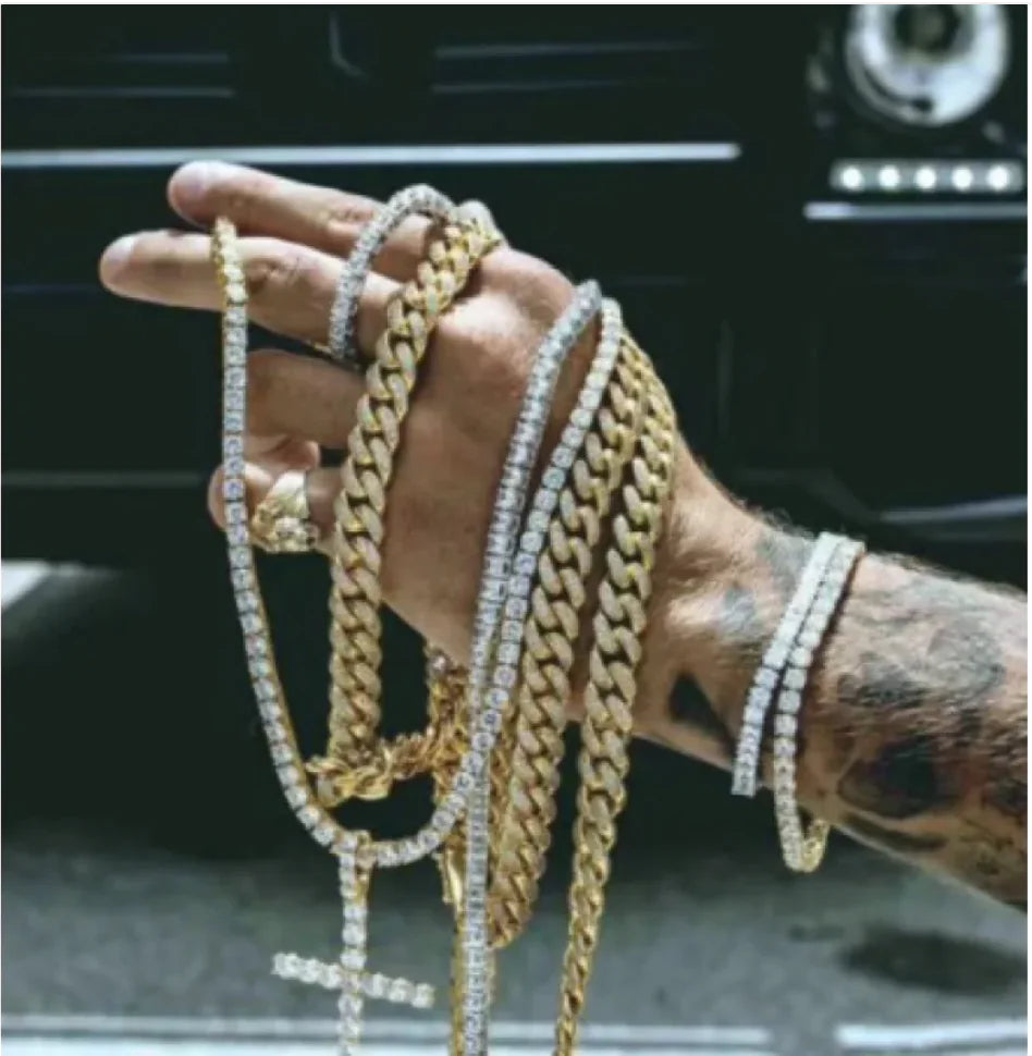 Electroplated Metal Link Chain Men's Necklace