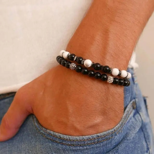 Handmade Zircon Beaded Men's Bracelet Sets