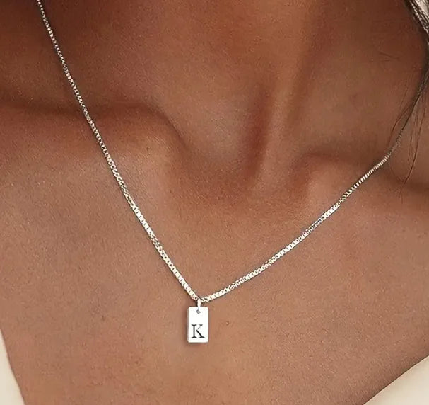Alphabetical Titanium Steel Women's Chain Pendant Necklace