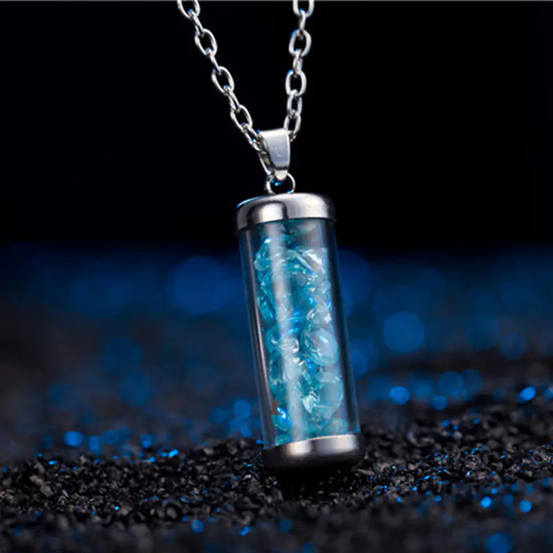 Vintage Style Natural Stone Bottle Necklace Pendant