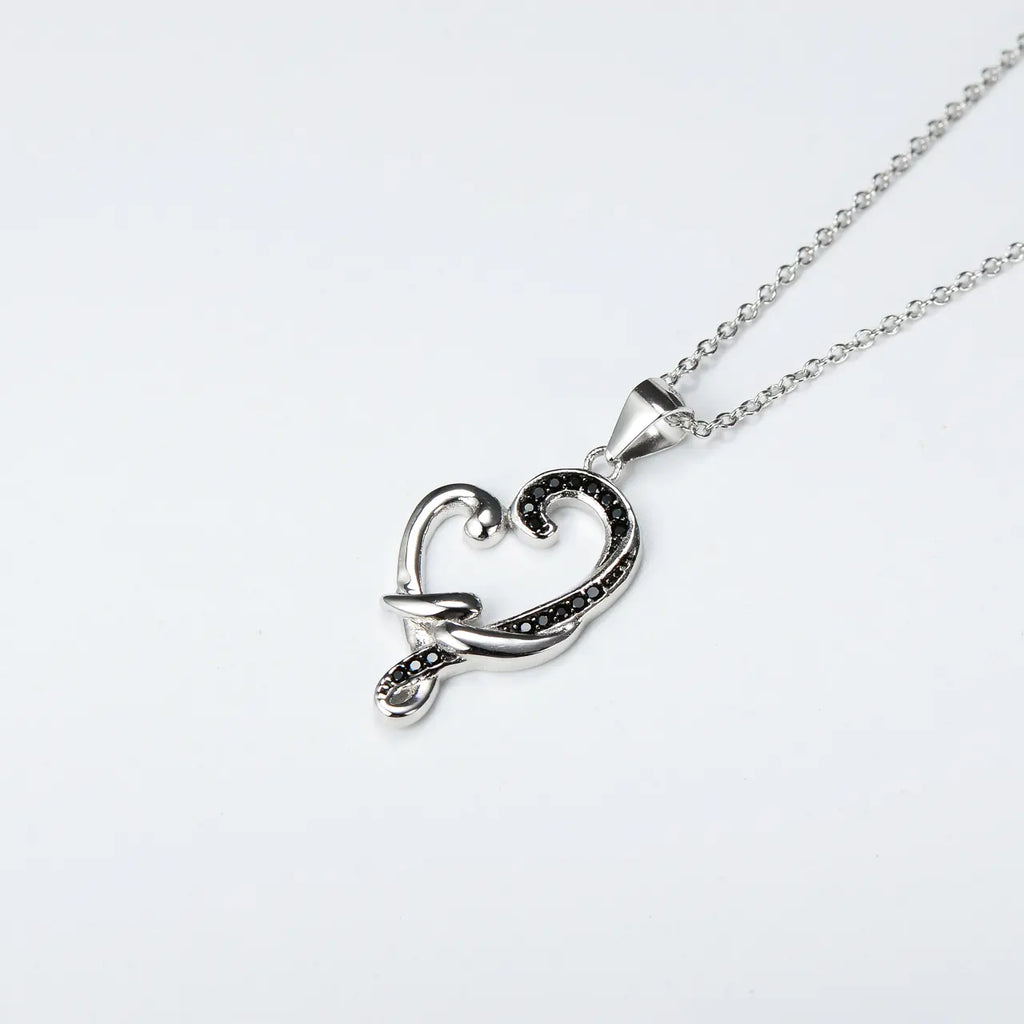 Heart Hug Pendant and Diamonds Women's Necklace