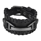 Genuine Leather Braided Macrame Bracelet for Men