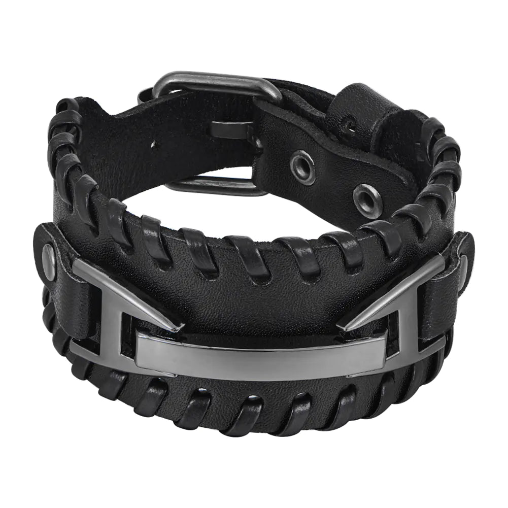 Genuine Leather Braided Macrame Bracelet for Men