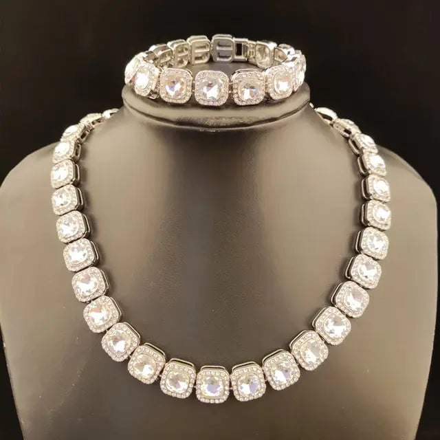 Hip Hop Men's Square Zirconia Pendant Necklace