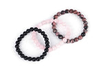 Natural Amber Stone Beaded Bracelet (3pc Set)