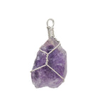 Natural Stone Pendant Necklace with Irregular Crystal