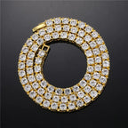 Hip Hop Ice Crystal Tennis Chain Necklace for Men