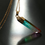 Natural Stone Crystal Irregular Colorful Pendant Necklace
