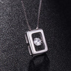 Dynamic Stone Pendant Silver Necklace - Minimalist Jewelry