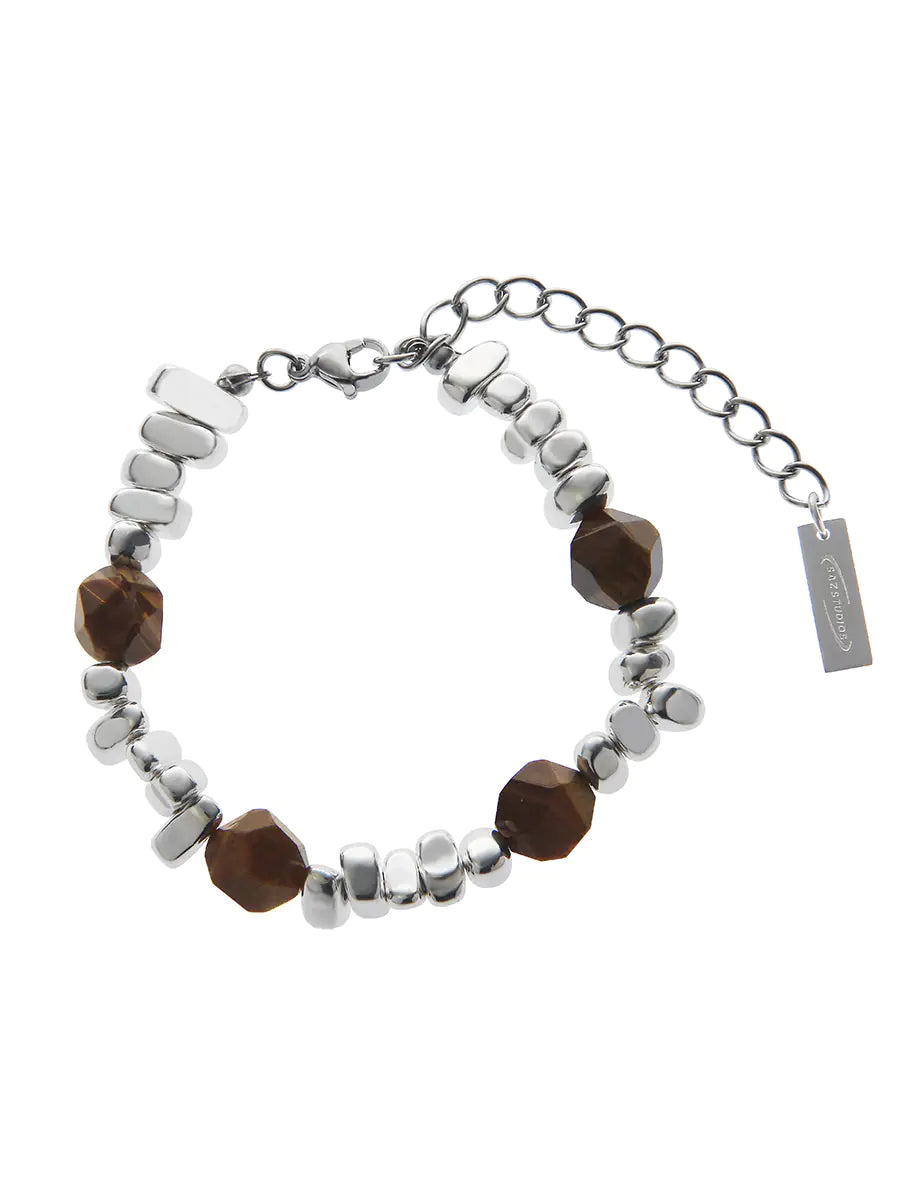Coffee Color Minimalist Beaded Bracelet