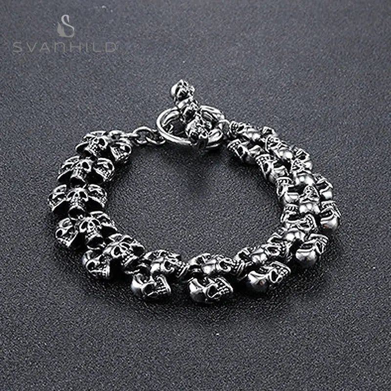 Vintage Gothic Metal Punk Chain Men's Bracelet